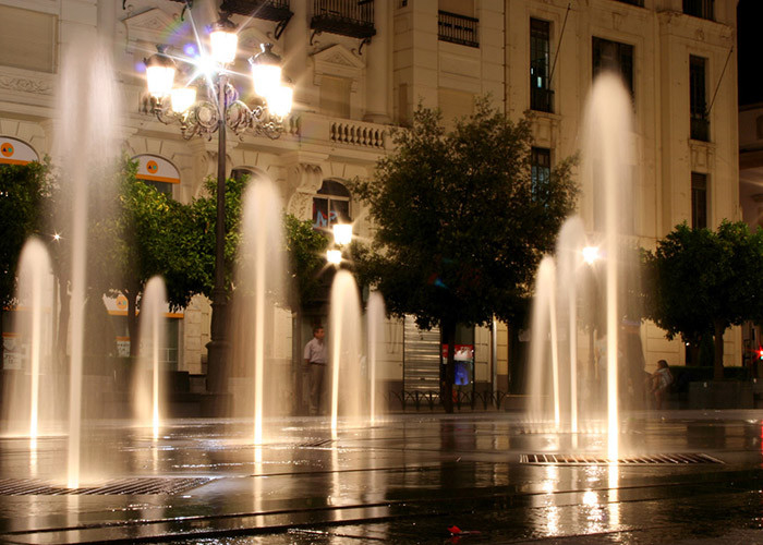 Grandi fontane asciutte all'aperto del pianterreno con il dancing su misura di musica fornitore